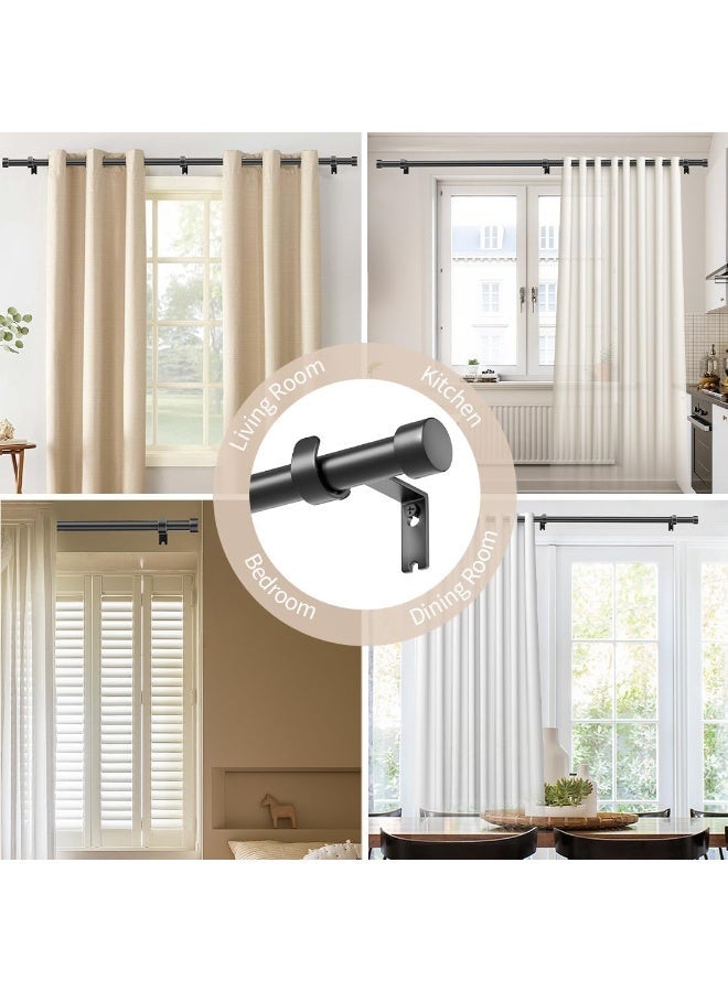 Beauenty Curtain Rod, 91.4-223.5cm Curtain Poles Set for Eyelet Curtains, 25mm Diameter Splicing Heavy Duty Drapery Rods with Adjustable Brackets for Bedroom, Living room, Office - Image 5